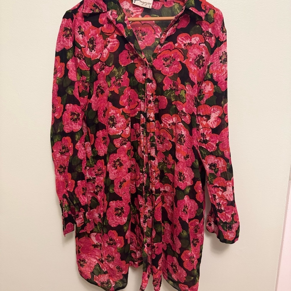 Vibrant Floral Button Down Shirt